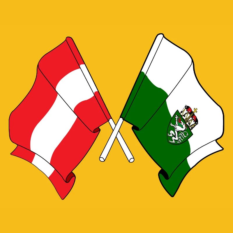 Drapeaux croisés de l’Autriche et de la Styrie
