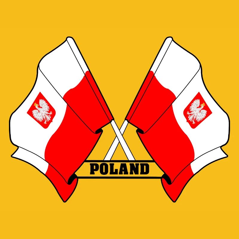 Polen kreuzte Flaggen