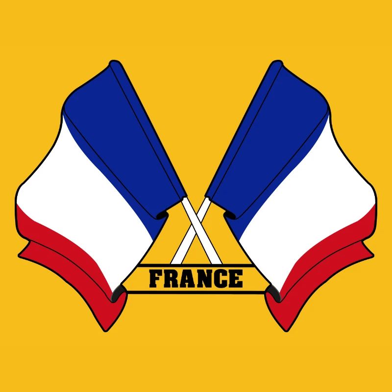 Drapeau français croisé