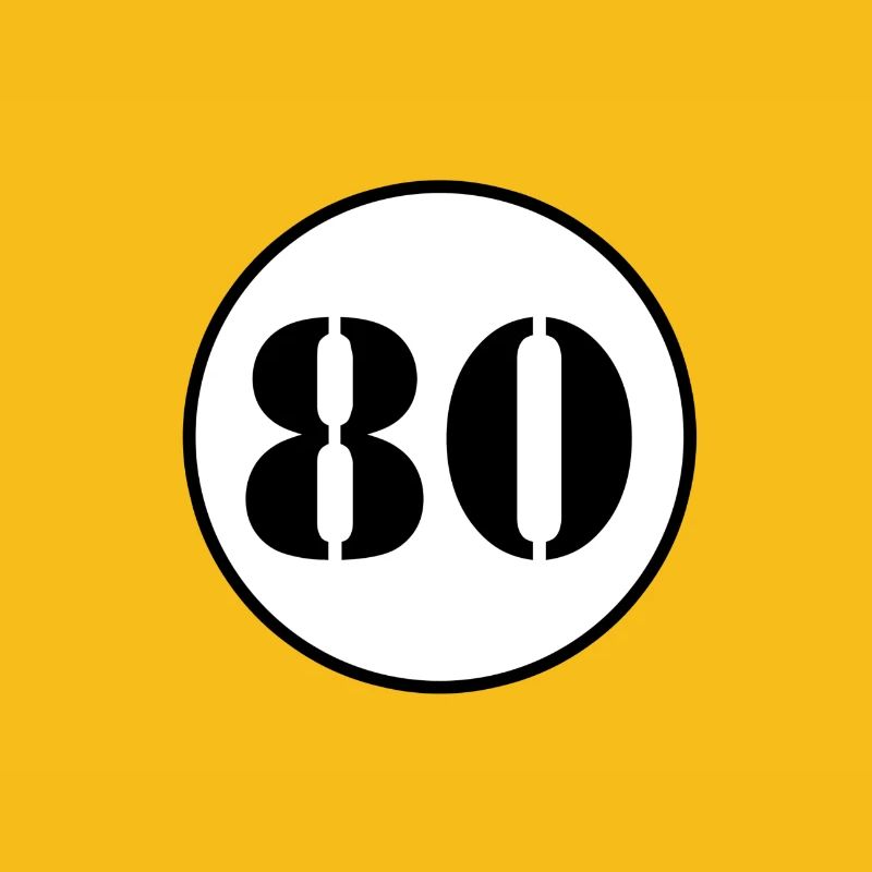 NUMBER 80 eighty birthday gift