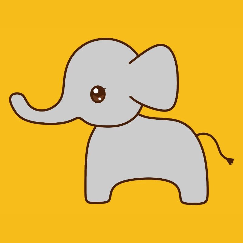 Croquis d’éléphant gris doux