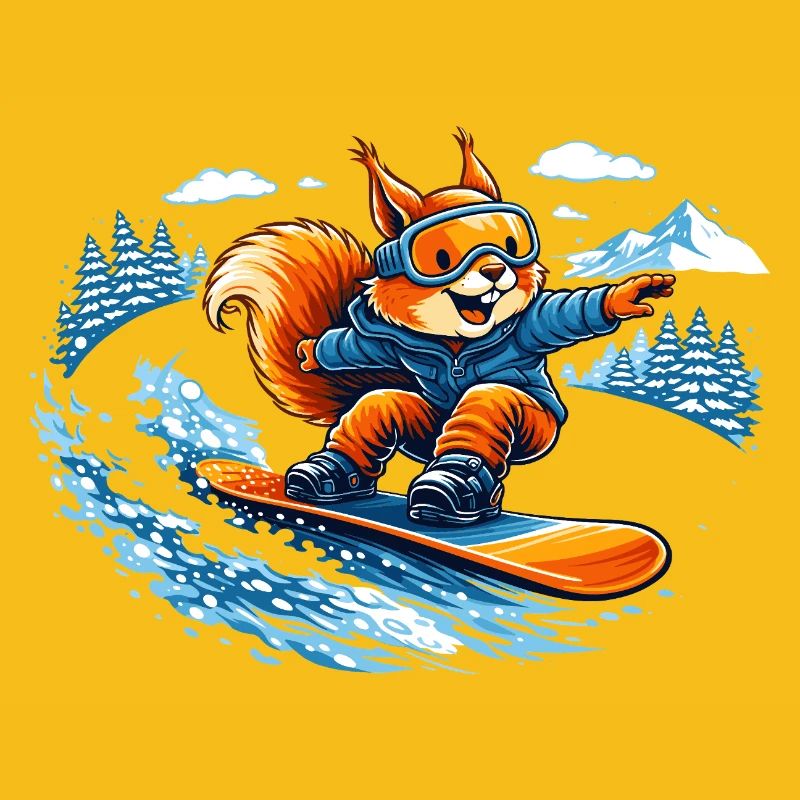 Funny Snowboard Squirrel – Winter Fun