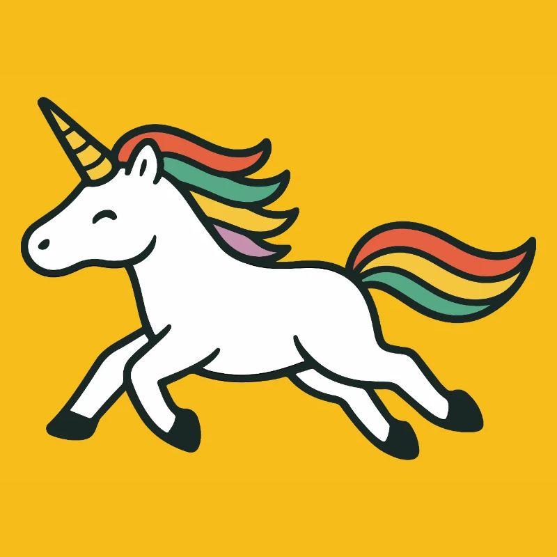 Licorne Joyeuse avec Art de crinière colorée