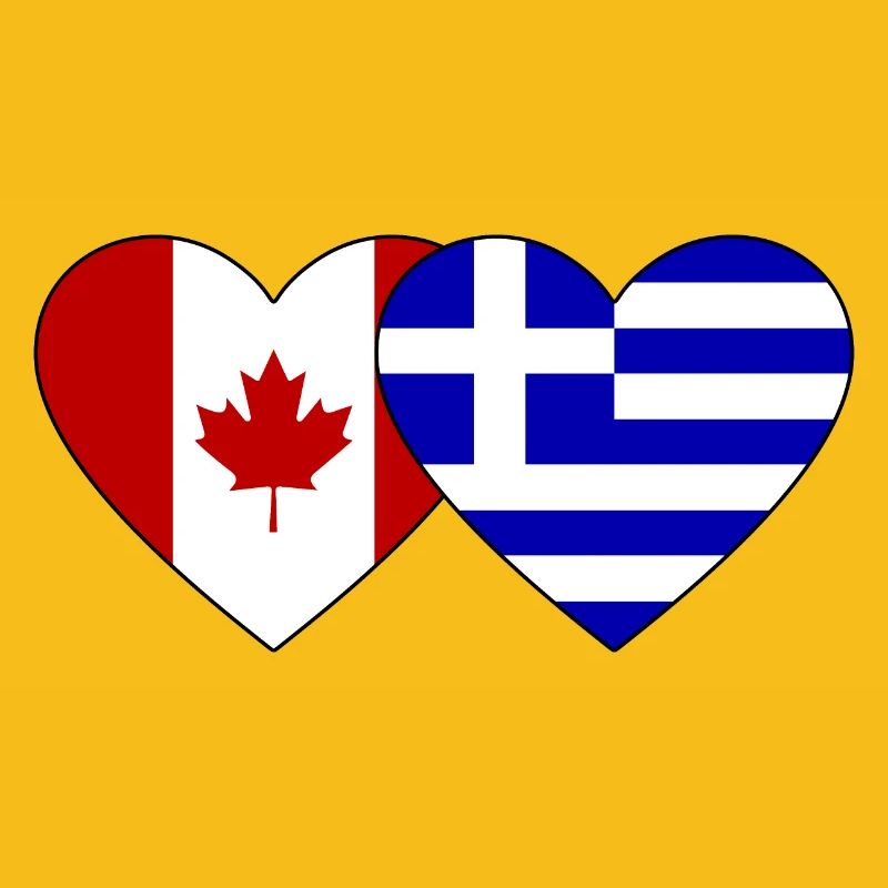 Cœur de drapeau Canada Grèce