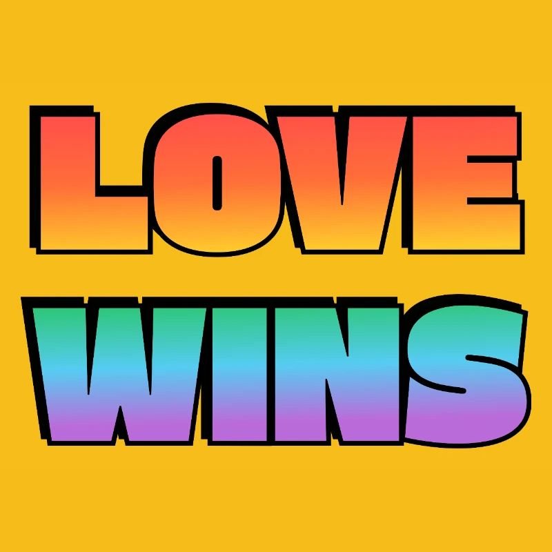 Love Wins Gradient Bold Text