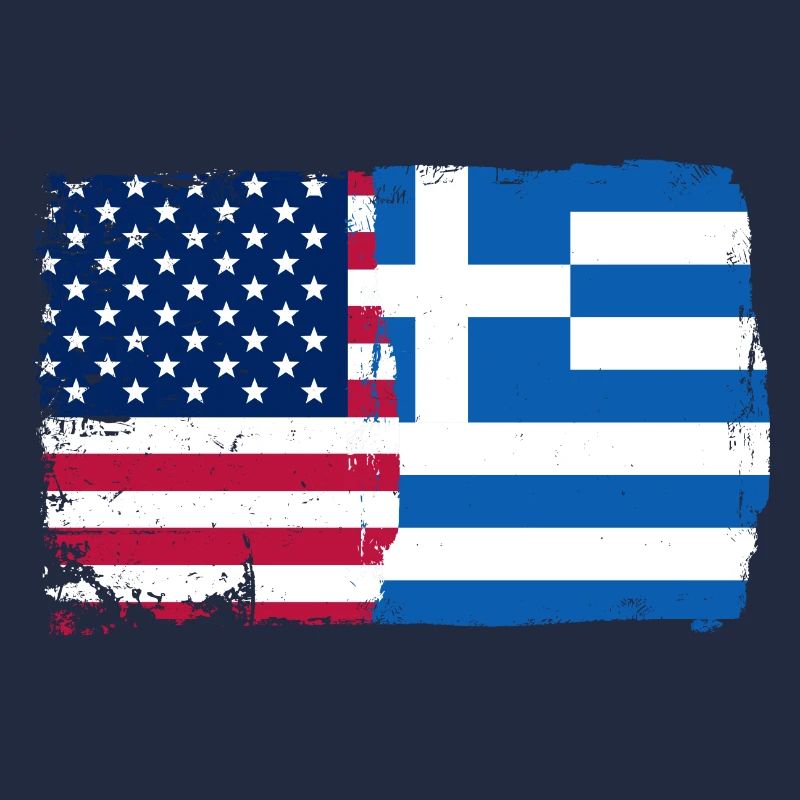 Fusion du drapeau de la Grèce des États-Unis