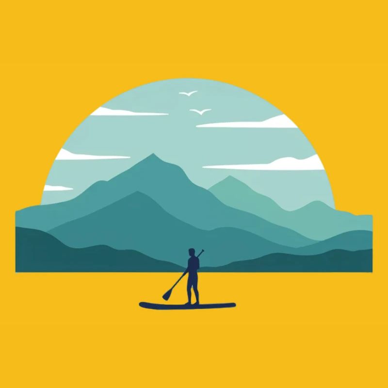 Paddleboard Aube sur les sommets