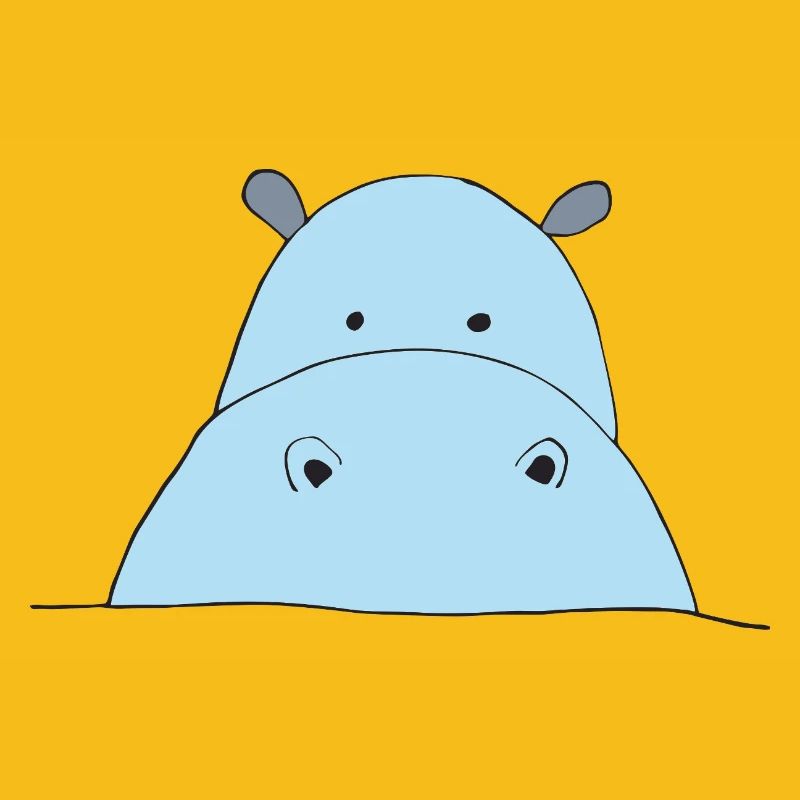 Blauer Hippo Blickfang