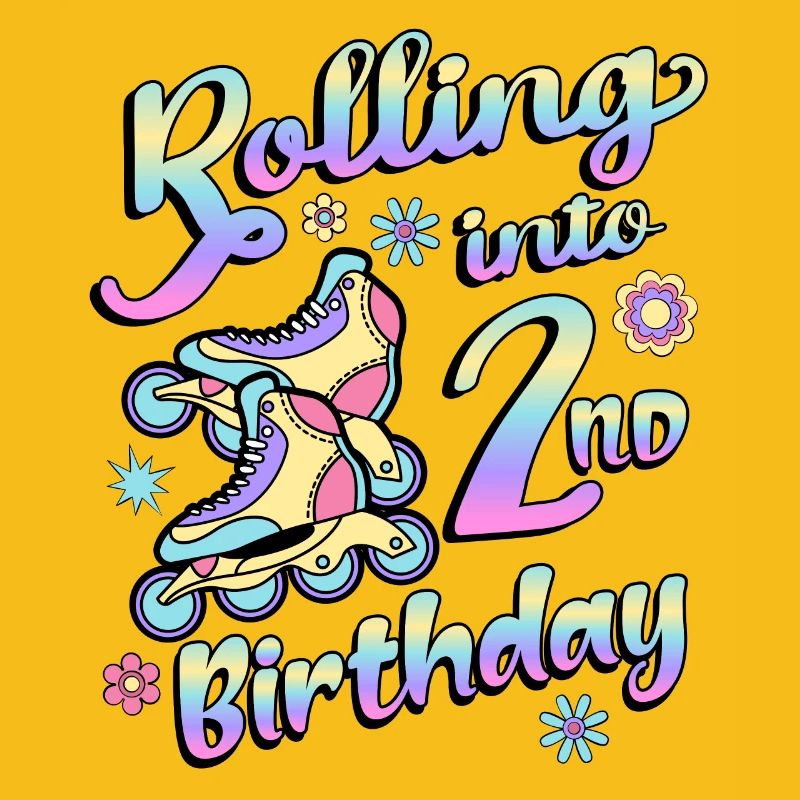 Rolling Into 2nd Birthday Roller Skater Inline