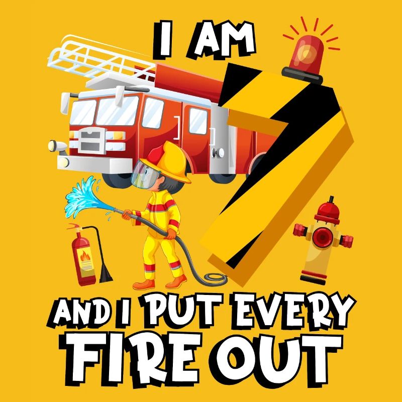 Fire engine Firefighting I am 7 years old