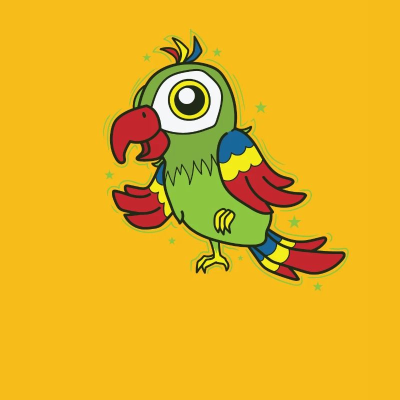 Parrot standing on a bird