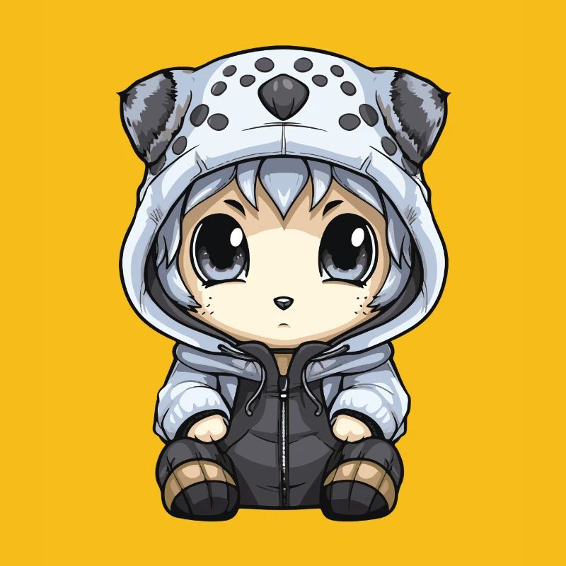 Snow leopard winter leopard baby