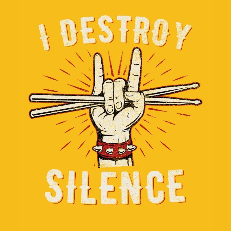 Graphique de la main du batteur I Destroy Silence
