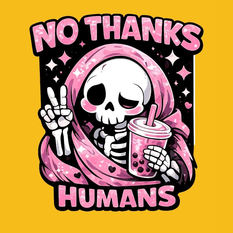 No Thanks Humans süßer Sensenmann Bubble Tea