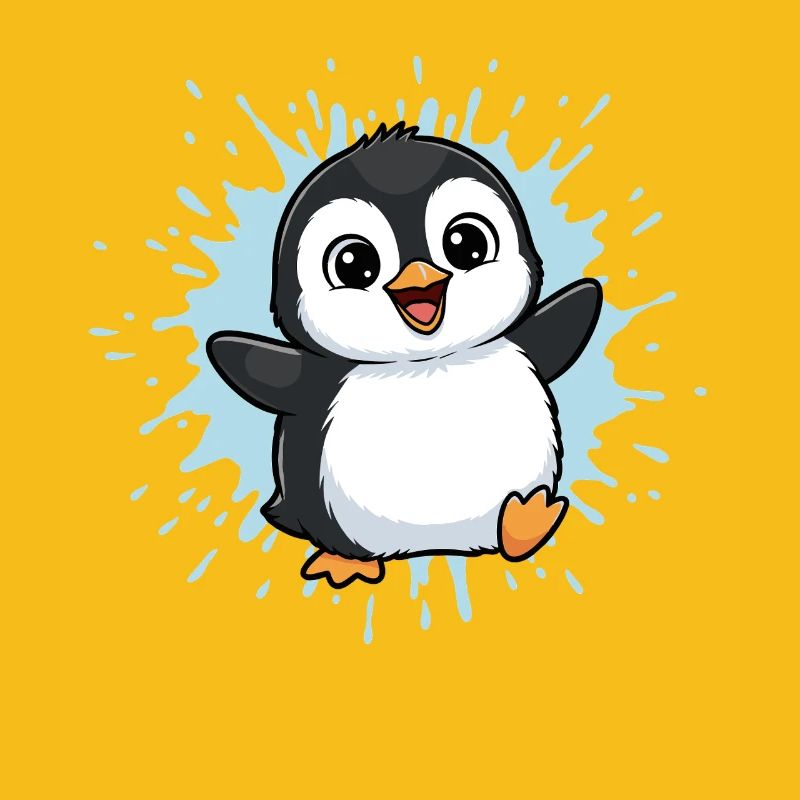 Éclaboussure colorée de pingouin