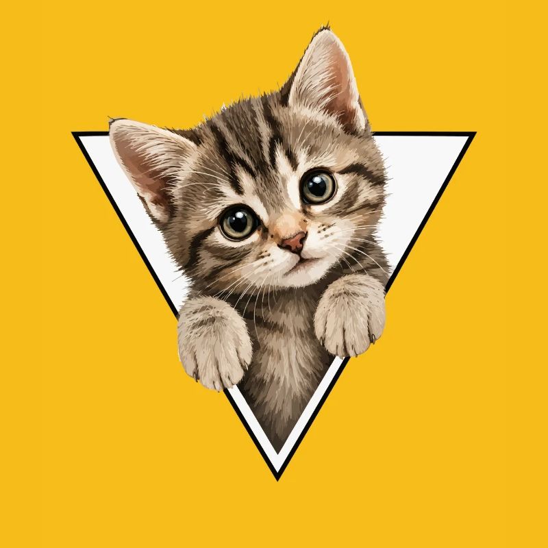 Kitten in the triangle