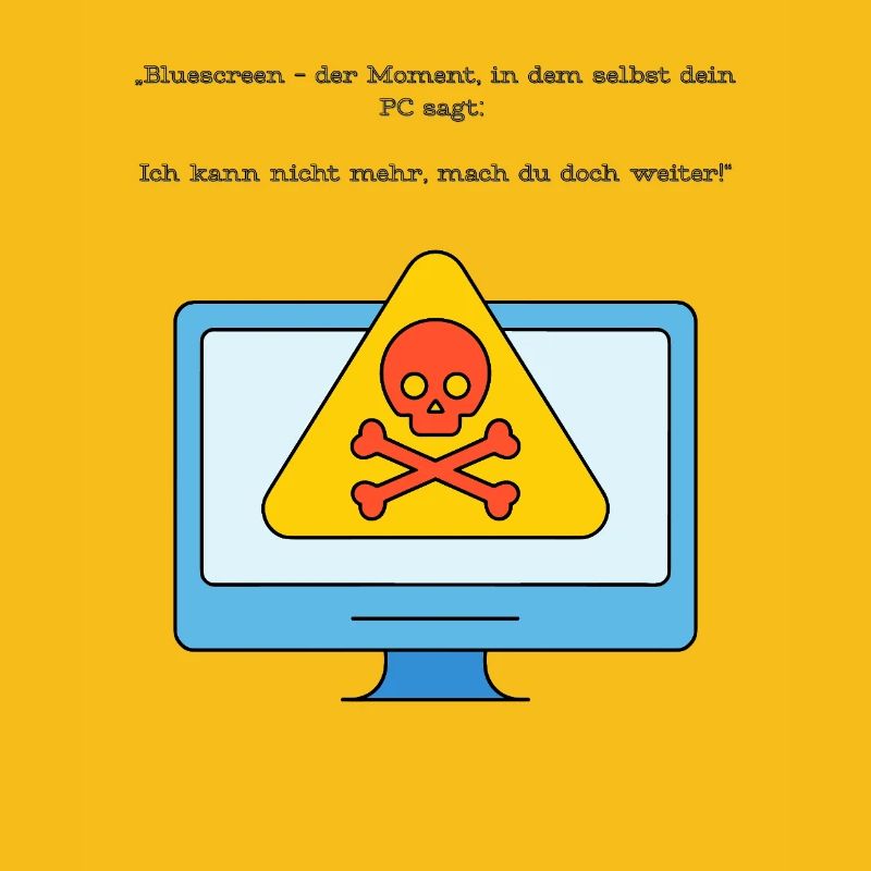 Blue Screen Humor Skull Warnung