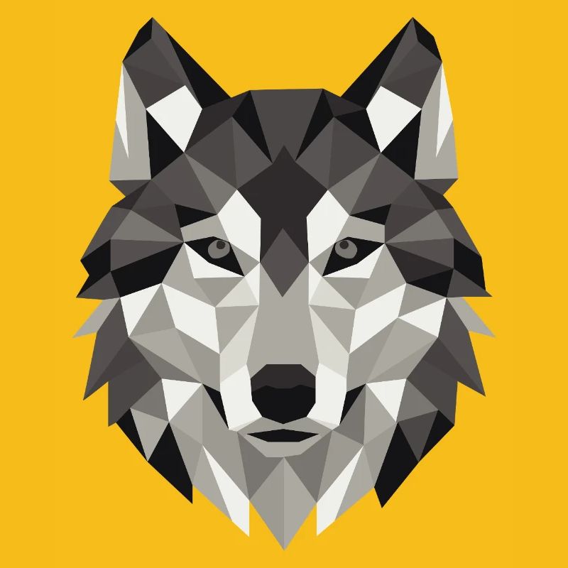 Géométrie Lowpoly de Wolf Head