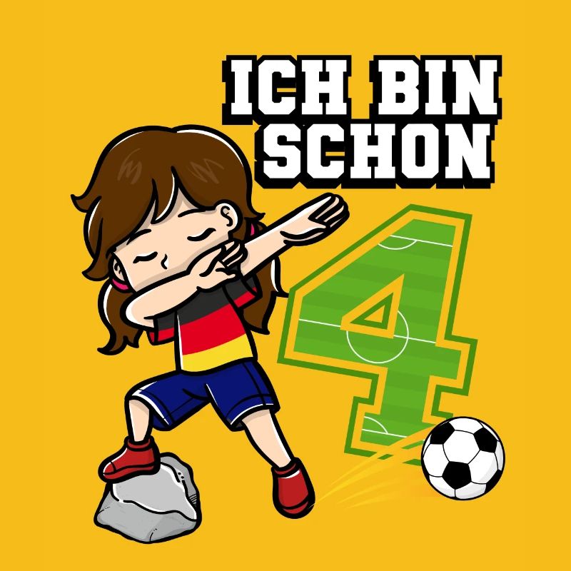 Fußball Mädchen Ich bin schon 4 Geburtstag