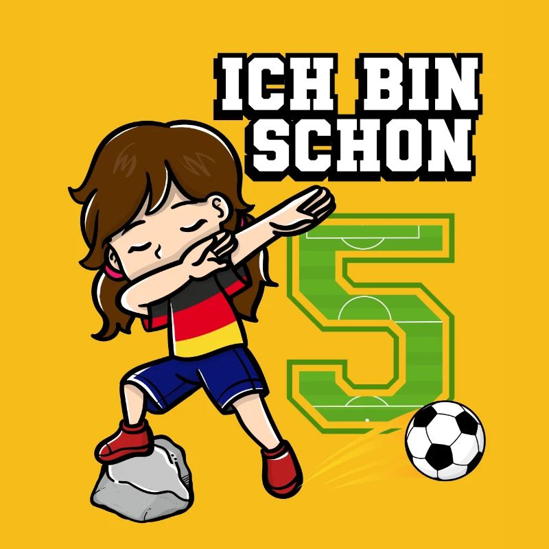 Fußball Mädchen Ich bin schon 5 Geburtstag