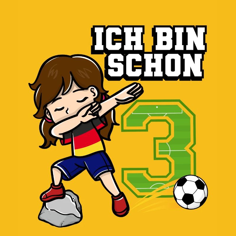 Fußball Mädchen Ich bin schon 3 Geburtstag