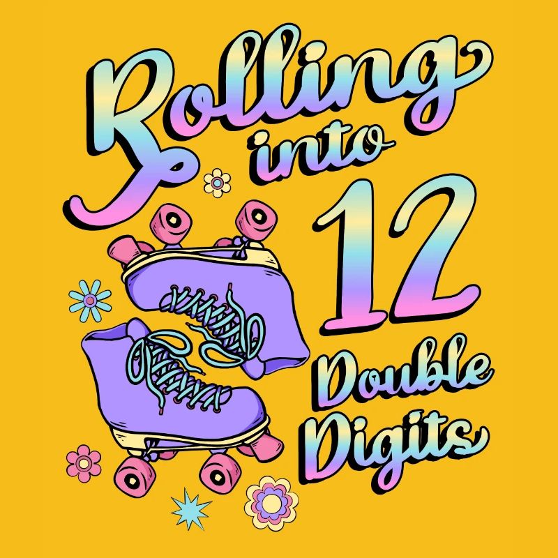 Rolling Into 12 Double Digits Floral Skaters 12.