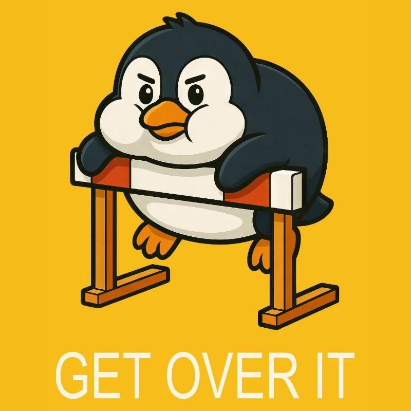 Chubby pingouin haies course citation surmontez-le