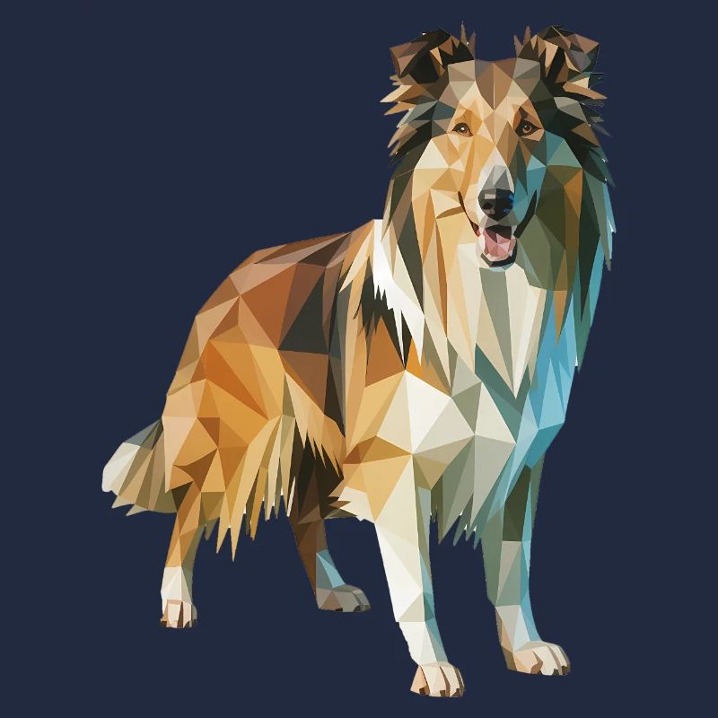 Border Collie - Cool Low Poly  Logo