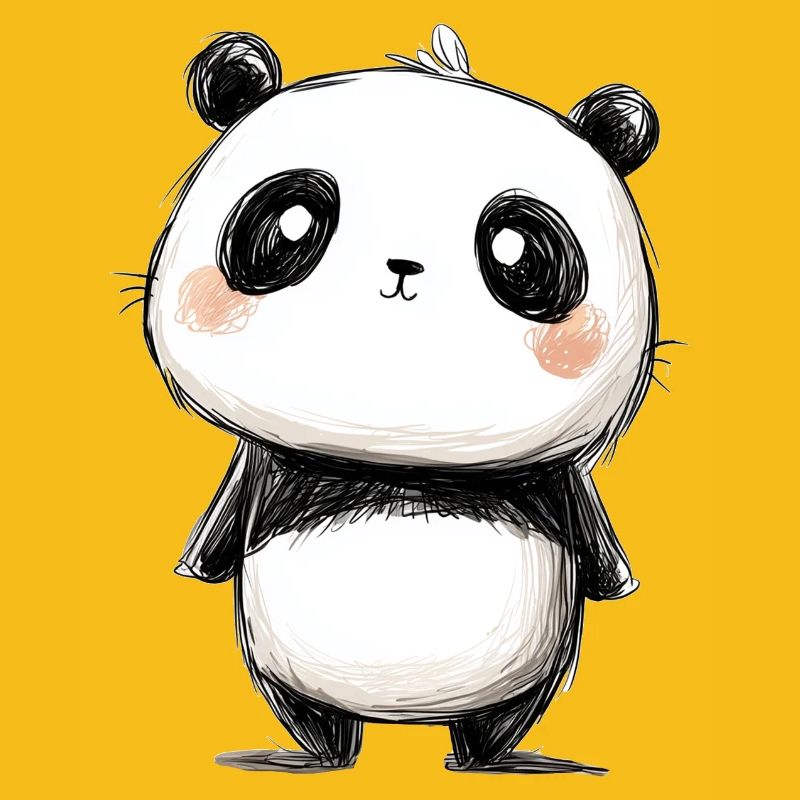 little panda drawing