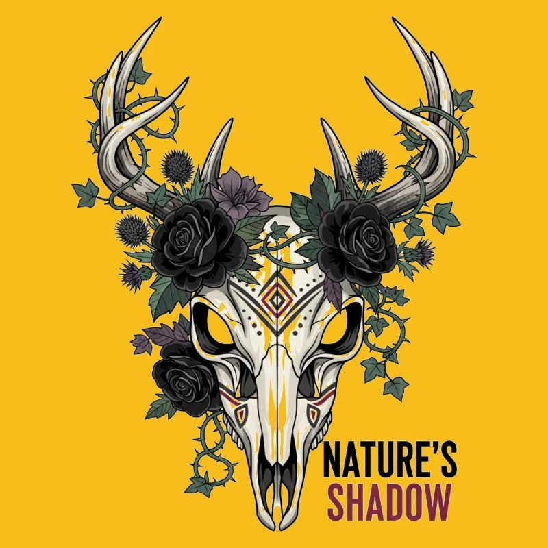 Nature's Child Gothic Deer Skull Vector Art