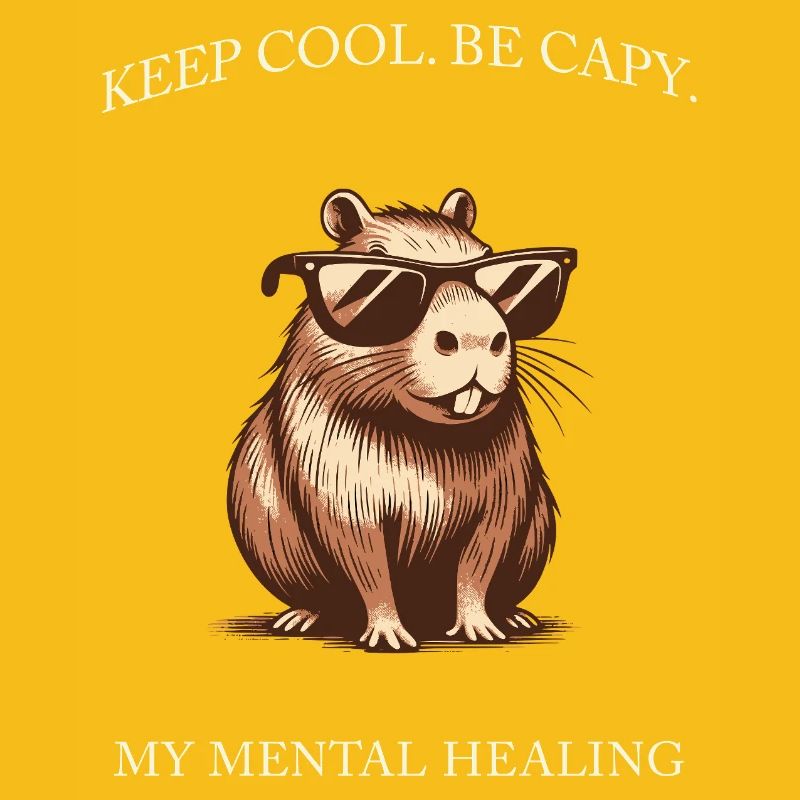 Capybara Keep Cool Be Capy – Minimalist Art