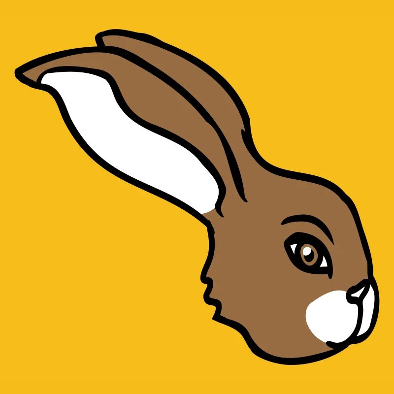 Bunny face peeking sideways profile side view