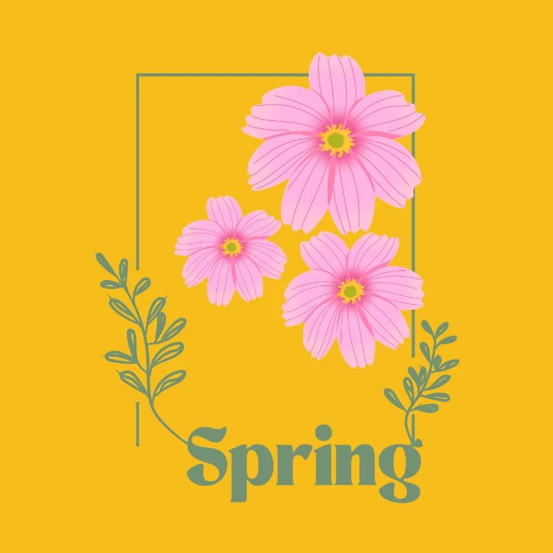 Spring Blumen Design Rosa