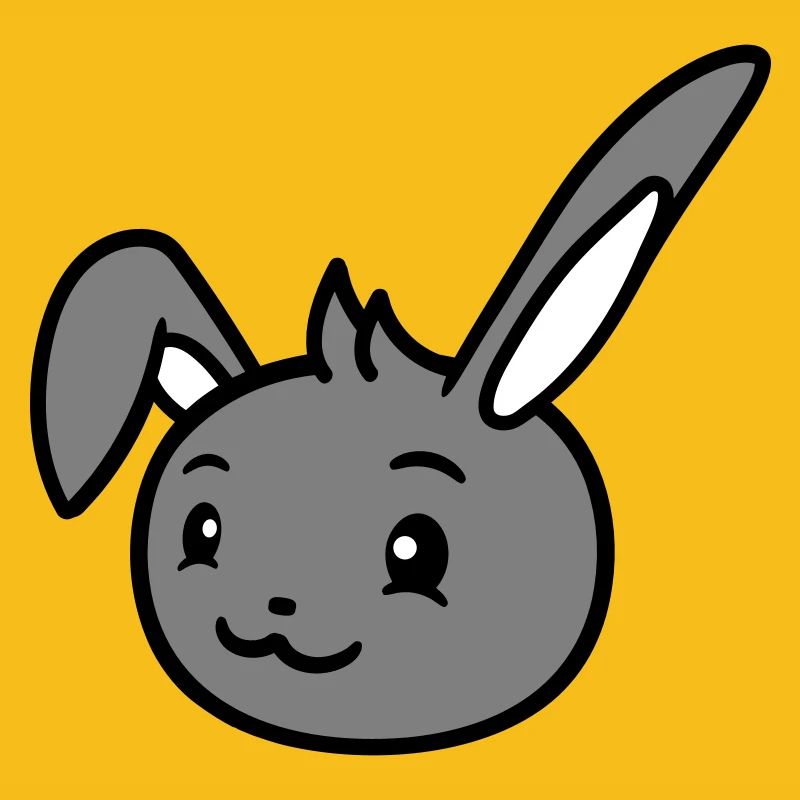 Bunny rabbit looks cute sideways to the side