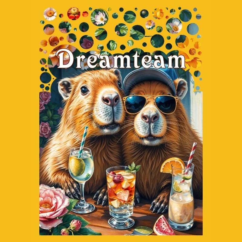 Dreamteam Capybara Couple Teamwork Freizeit