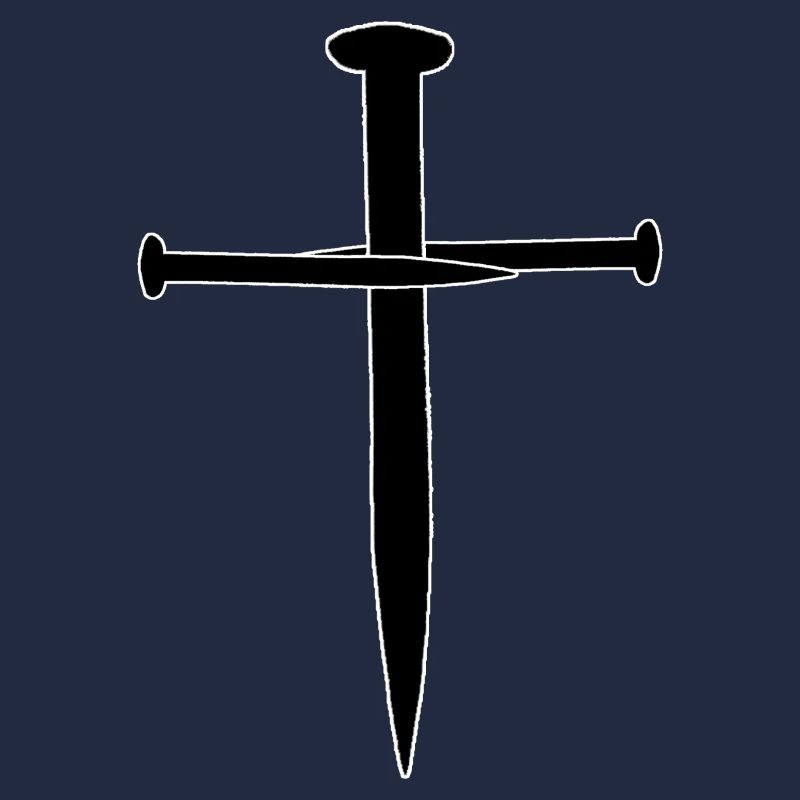 Three Nails Cross Icon Print Design