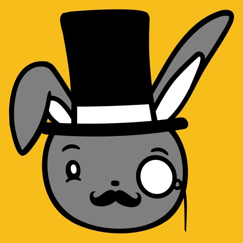 Mr. Bunny Gentleman Top Hat Monocle Glasses