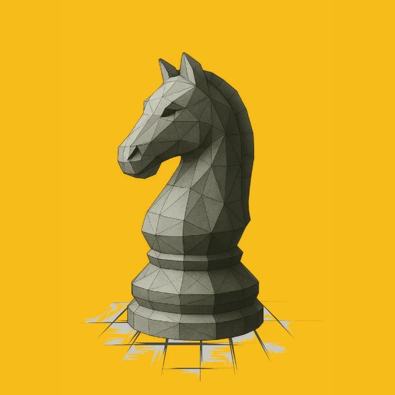 Low Poly Schach Springer Design