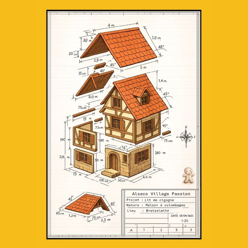 Maison colombages Alsacienne plan architecte 