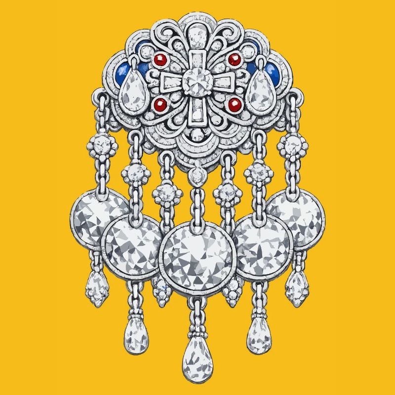 Sølje-Brosche aus Silber mit Diamant