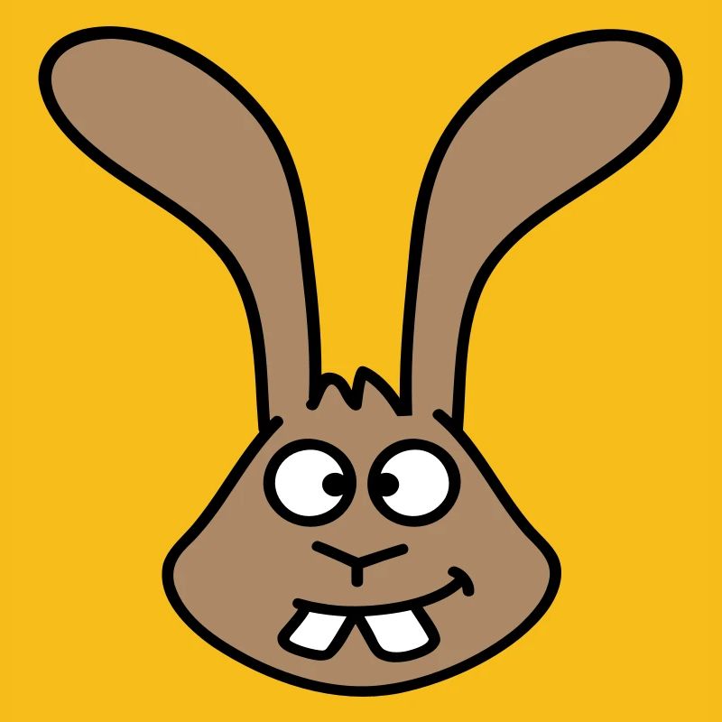 Rabbit looks squints grimace funny silly smile