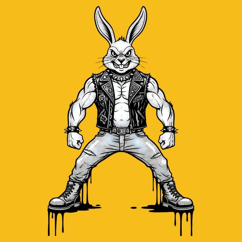 Heavy Metal Easter Bunny Rocker Easter Hardcore Bunny