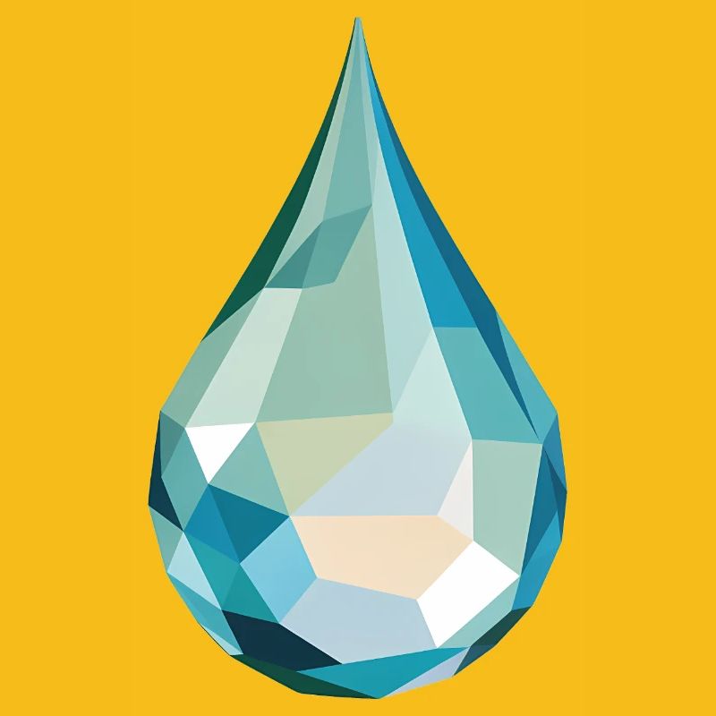 Wassertropfen - Cooles Low Poly Logo