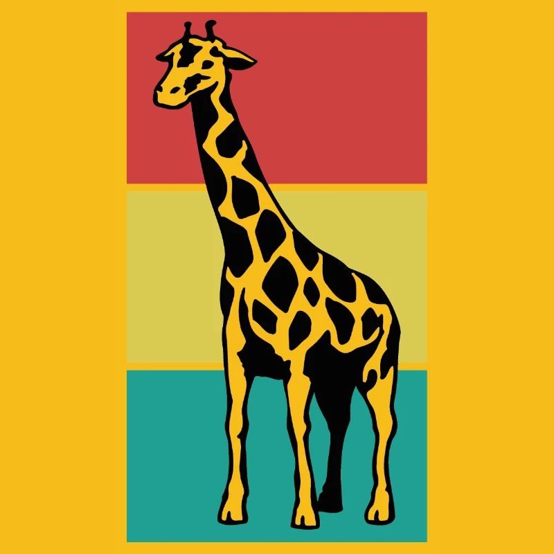 GIRAFFE auf einem farbigen Hintergrund