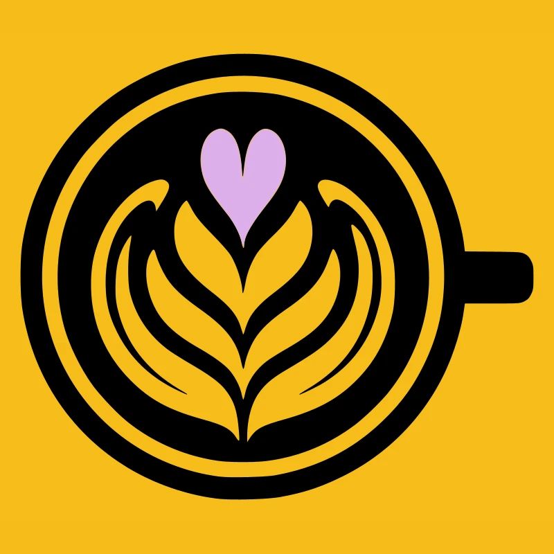 Coffee Love : Latte Art Heart Vector