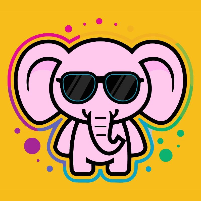 Rosa Elefant mit Brille