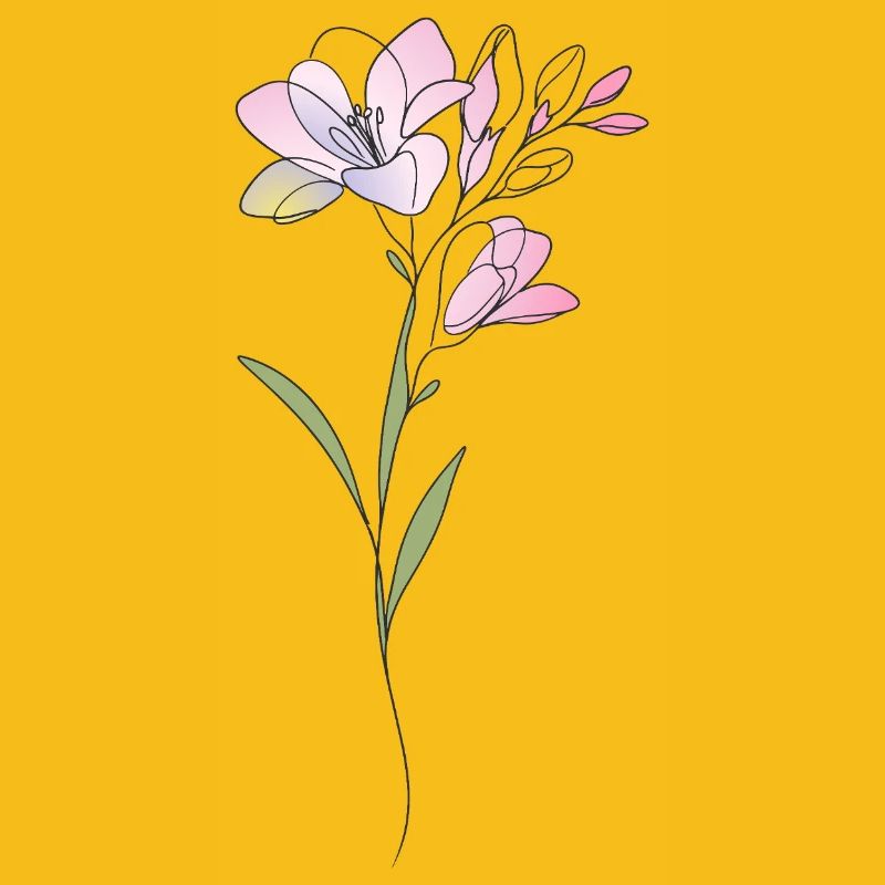 Freesien Blumen Illustration