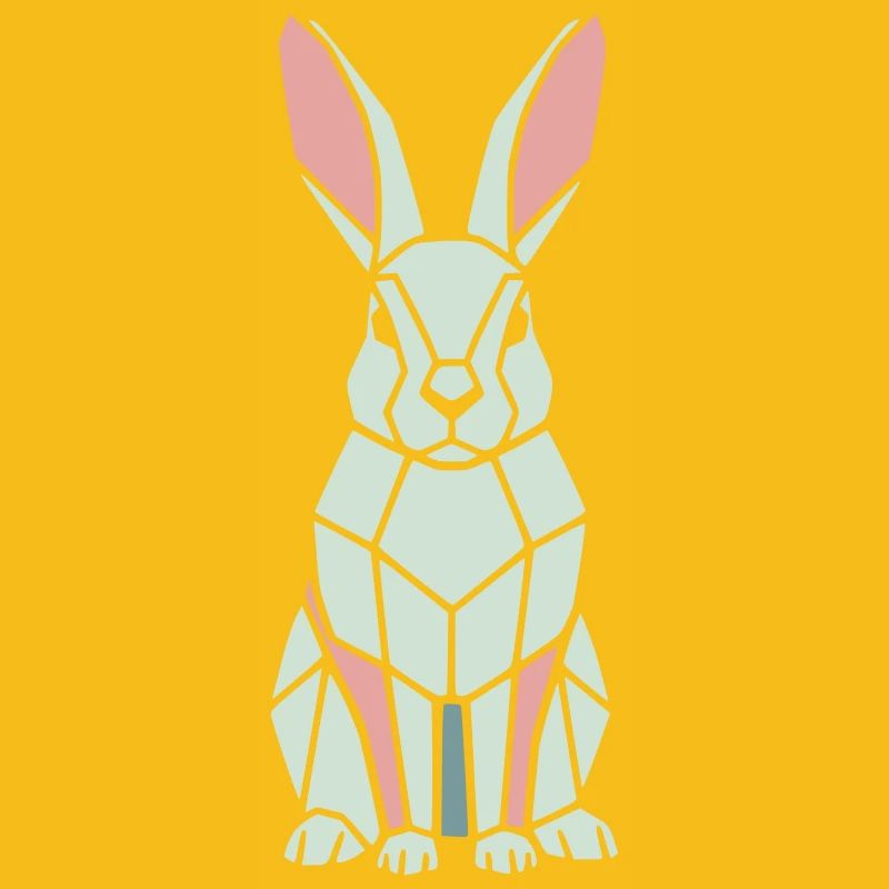 Geometrischer Hase Low Poly Modern