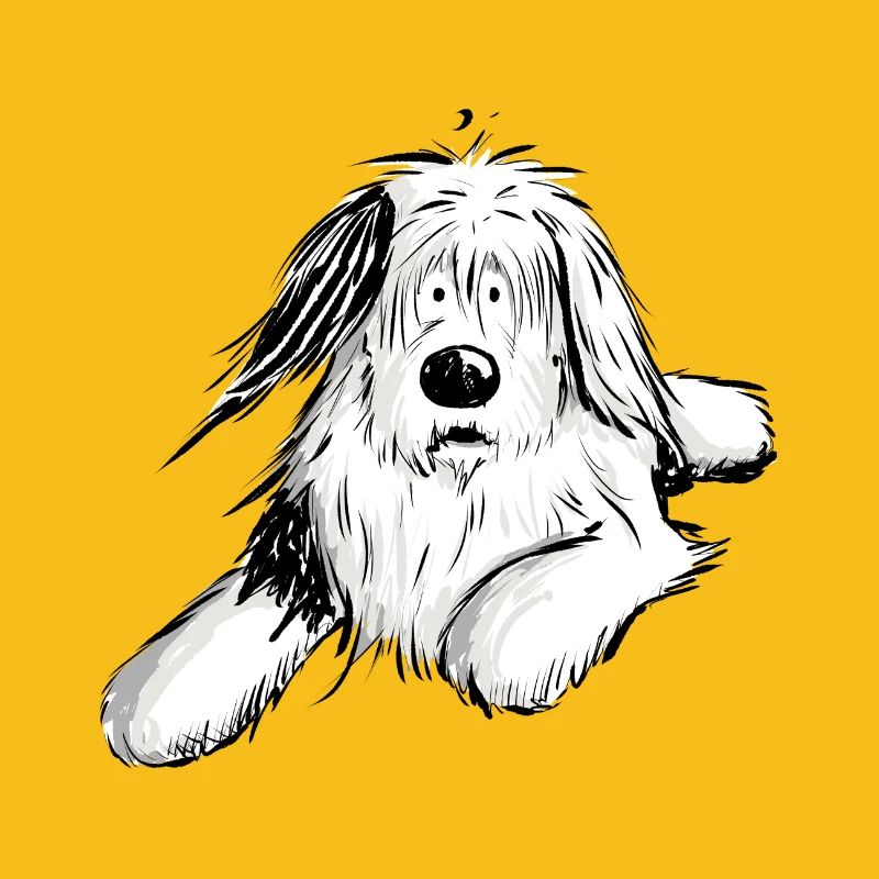 Felliger Bobtail I Beraded Collie Hund I Geschenk