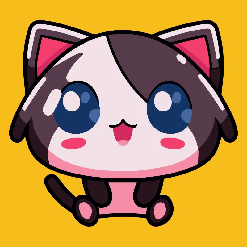Kawaii Chibi Cat - Cute Pink Anime Kitty